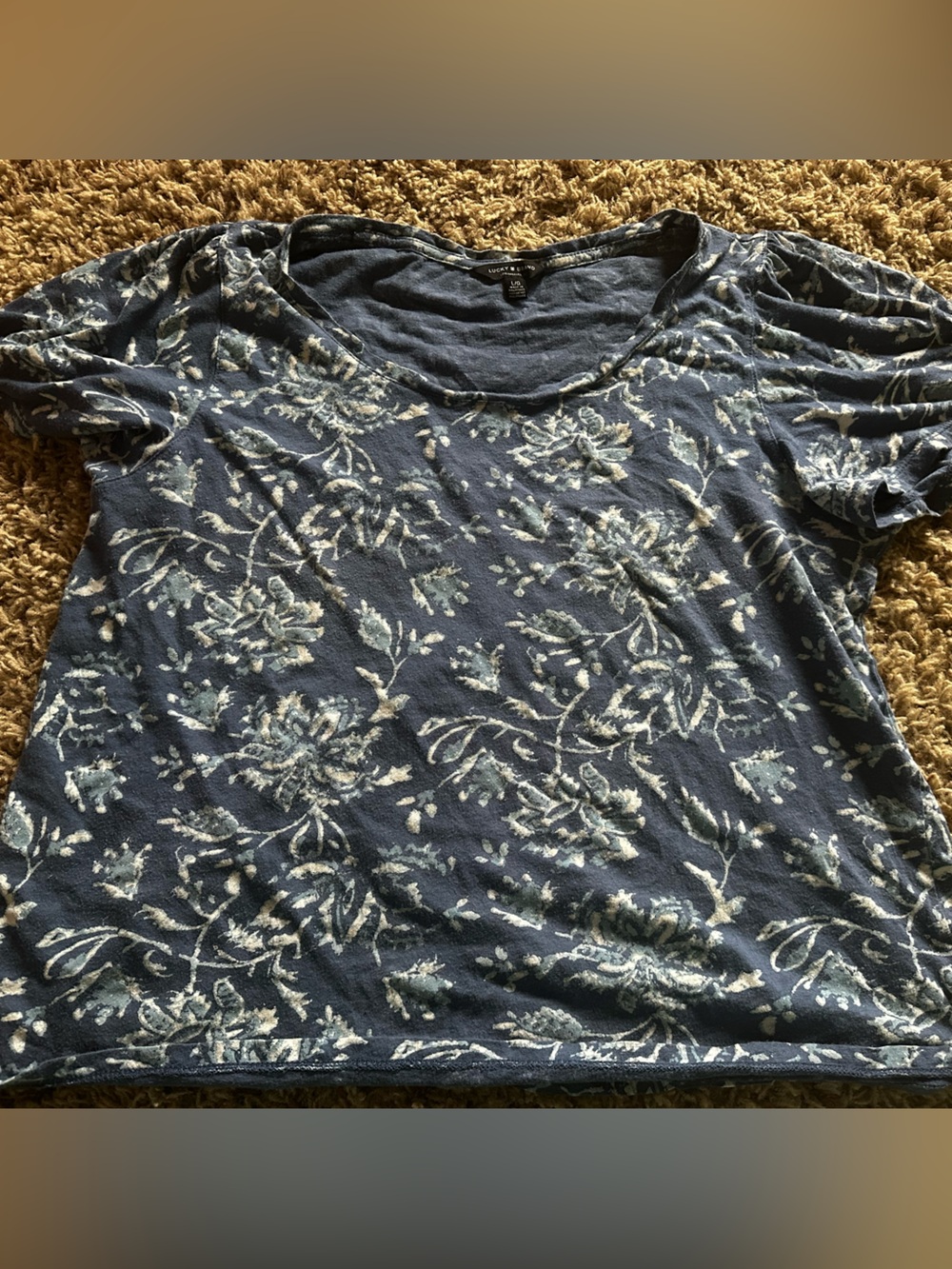 Lucky Brand Blue Tie-Dye Short Sleeve Tee